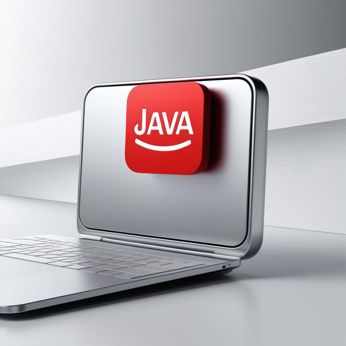 Image of a computer with a Java icon in front of it.